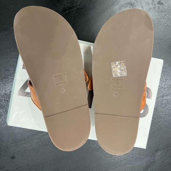 Schutz Enola Woven Sandal in Miele Size 7 - Picture 4 of 5